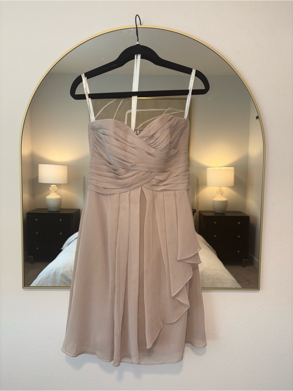 David's Bridal | Dresses | Davids Bridal Strapless Dusty Taupe Chiffon Dress